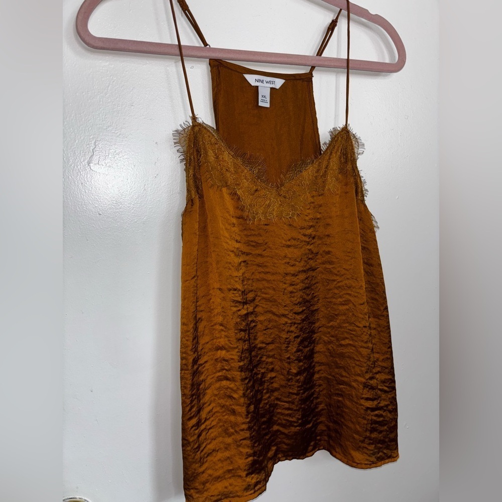 Nine West Rust Textured Slip Dress